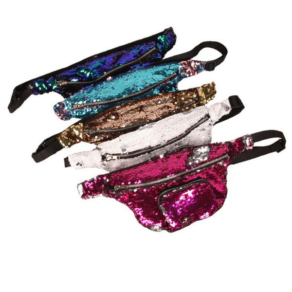 

sequin glitter waist fanny pack belt bum bag pouch mermaid sequin purse bag pouch pocket clutch sequins waist bag cell phone straps & charms