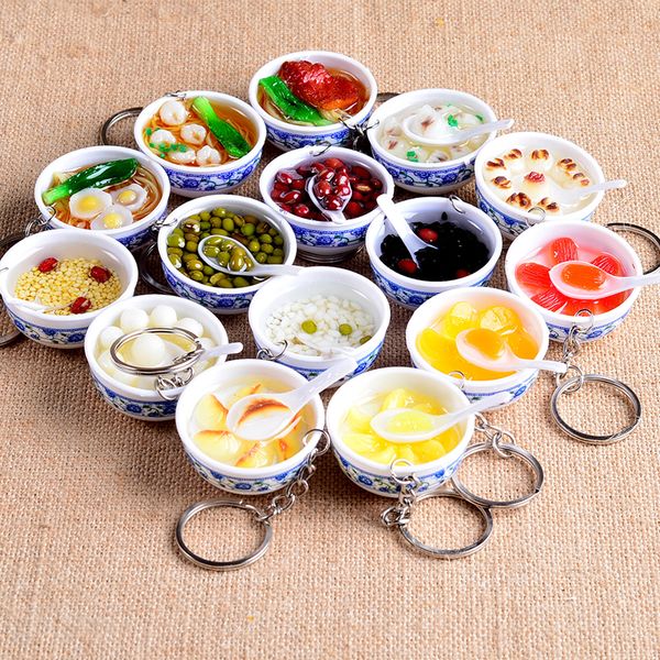 

hanging bowl keychain sweet soup aand bowl key rings chinese asian food keychain xl-648, Slivery;golden