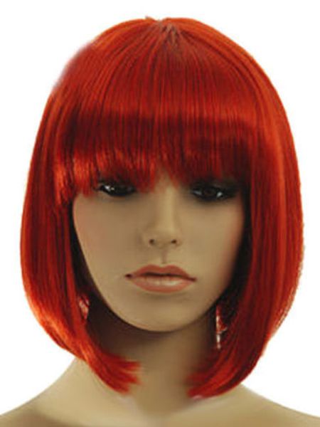 Hot Sell Fashion Short Red Straight Bangs Bob Women S Lady S