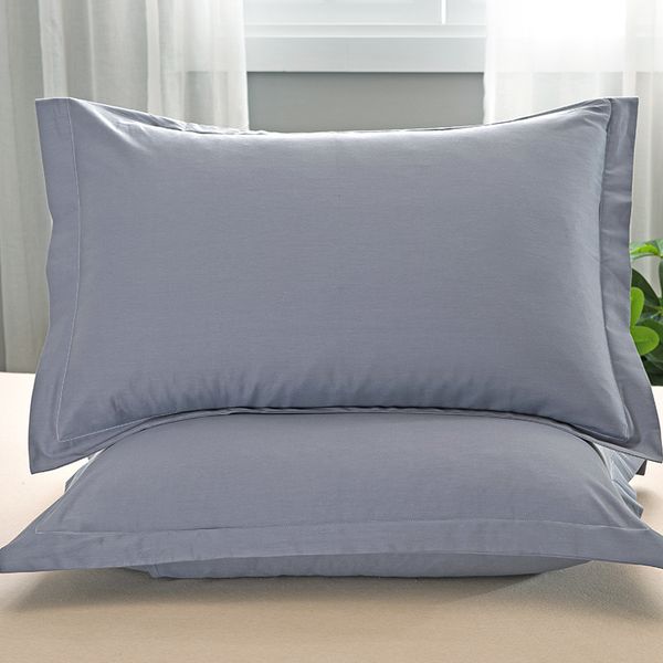 Solid Gray Solid Color Pillow Case 100 Cotton Bed Pillowcase