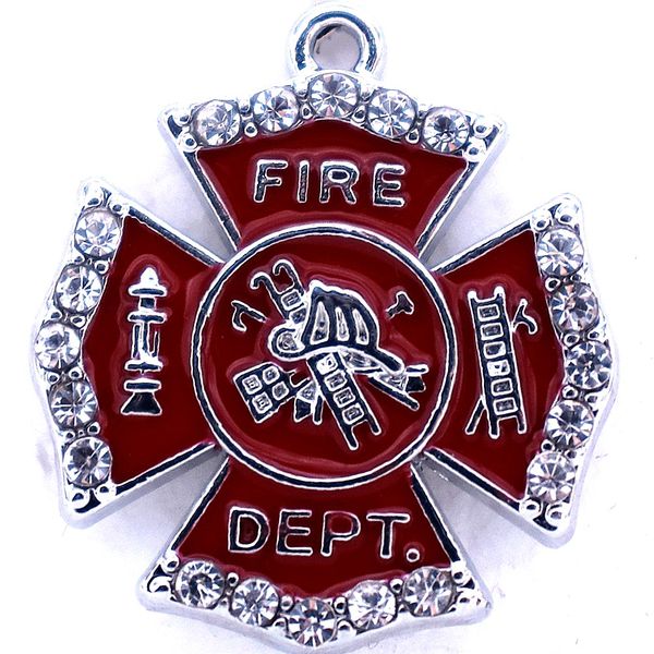 

double nose alloy enamel oil red cross firefighter fire dept charms & pendants for necklaces bracelets making, Bronze;silver