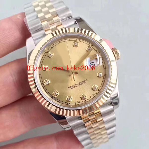 

5 style luxury wristwatches ew factory 41mm datejust 126333 date two tones diamond swiss cal.3235 movement automatic mens watch watches, Slivery;brown