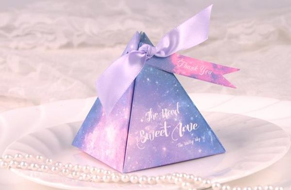 Espaço Estrelas Caixa de doces Casamento Aniversário Chá de bebê Nebulosa Papel cósmico Fita Doces Chocolate Caixas de lembrancinhas Papel de embrulho romântico