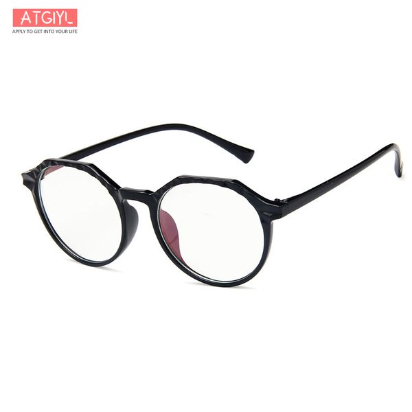 

2018 new classic retro irregular trend flat mirror polygonal transparent art glasses students take flat glasses, Silver