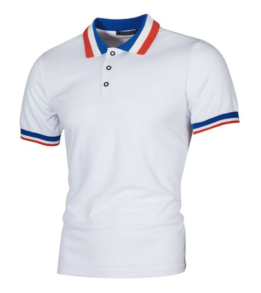 

men summer s fashion slim fit turn down collar button design short sleeved tshirts tees top, White;black