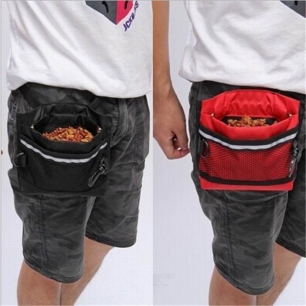 Nero Rosso Blu Durevole Pet Dog Treat Bait Waist Pouch Puppy Reward Based Training Bag con cintura con fibbia