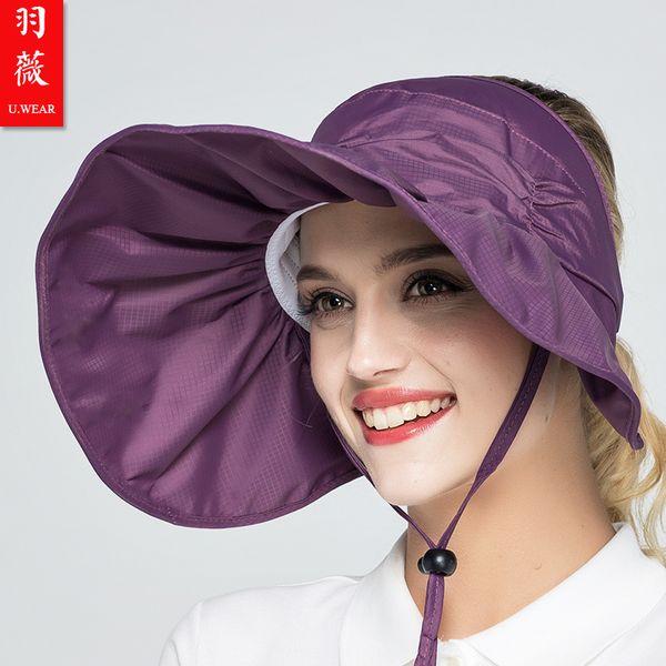 

female summer large brim sun hat women cotton wide brim visors cap 2018 fashion casual folding uv sunscreen cap b-7362, Blue;gray