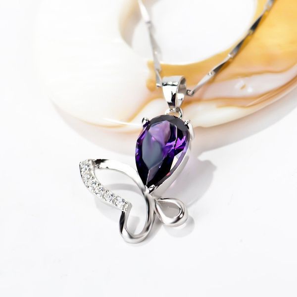

100% 925 sterling silver necklace butterfly pendant silver necklace for women