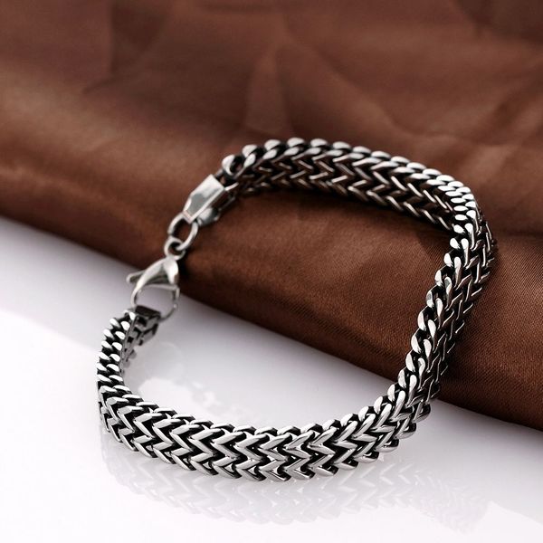 

men bangles snake chains h024 fashion 316l stainless steel bracelet for man, Black