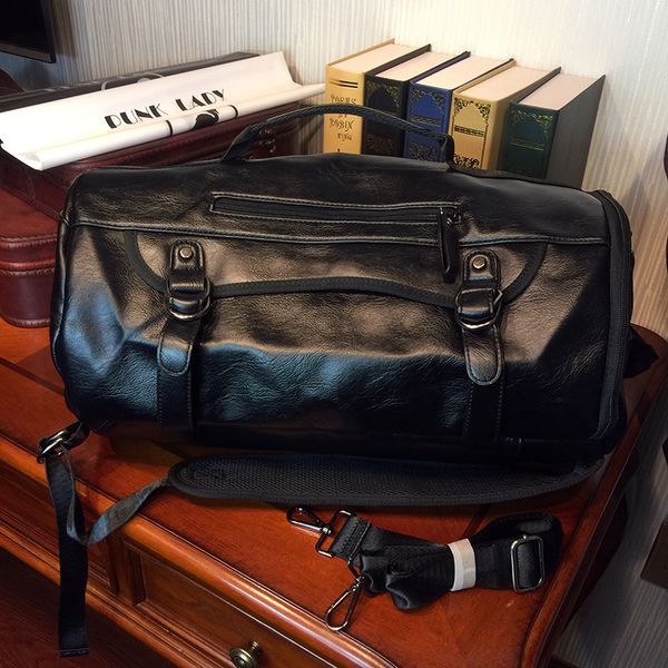 

etonweag brands cow leather duffle bag men travel bags hand luggage black zipper luxury traveling bag big capacity barrel