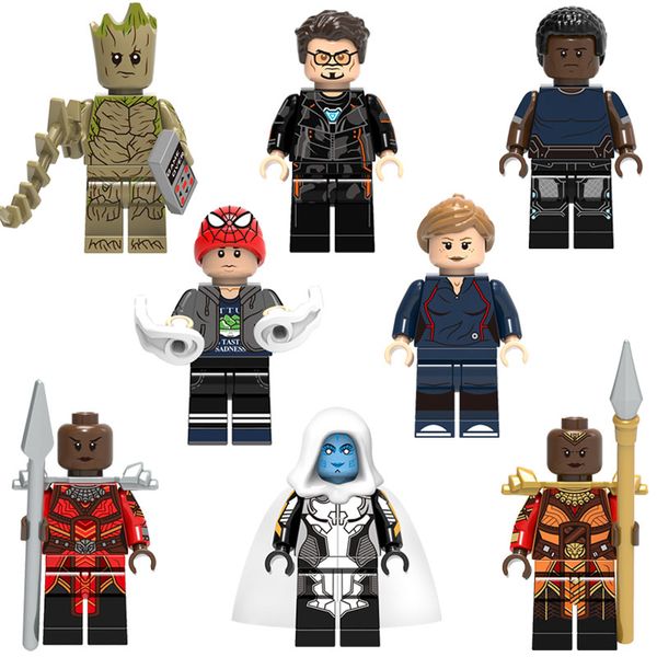 Avengers 3 Tony Stark Iron Man Spider Man War Machine Okoye Ayo Pepper Supergiant Mini Building Block Toy Figure Legoss Legoblocks From Surego 463