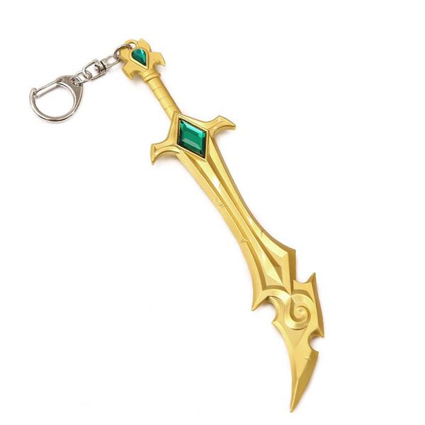 

16cm game lol ionia master yi wuju bladesman zinc alloy weapon master yi sword model keychain keyring pendant cosplay, Silver