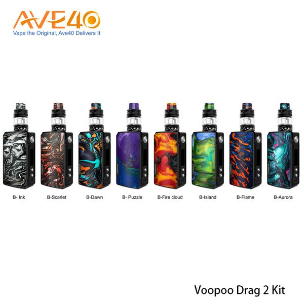 

Original Voopoo Drag 2 Starter Kit 177W With Uforce T2 Tank GENE Chip & Innovative FIT Mode Powered by dual 18650 Batteries