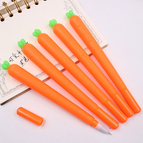 

1 pcs creative cute black refill neutral pen stationery korean personalized signature gel pens student carrot water-based pen