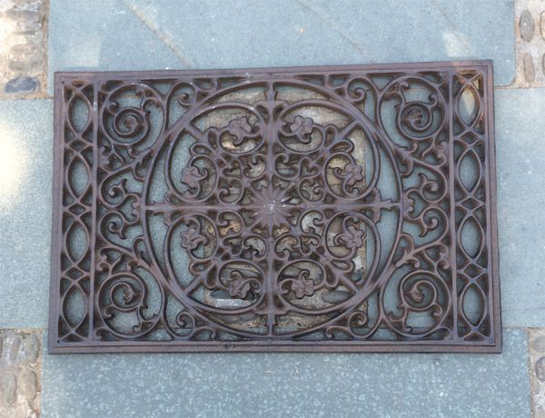 Decorative Cast Iron Scroll Flower Door Mat Outdoor Doormat