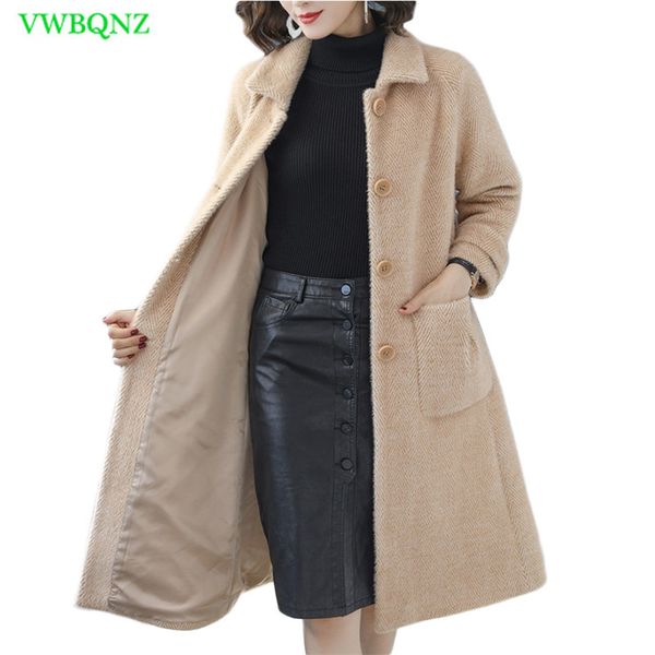 

new fashion wool coat winter super quality long warm wool coat women's cashmere women manteau femme hiver a1013, Black