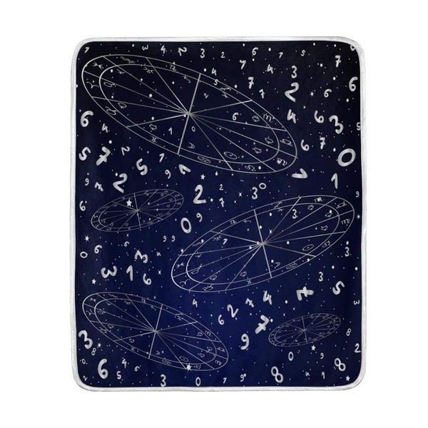 

universe galaxy astrology number blanket soft warm cozy bed couch lightweight polyester microfiber blanket throw