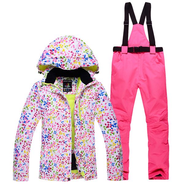

new waterproof breathable ski suit sportswear women's winter ski suit hooded jacket jacket & pants women's