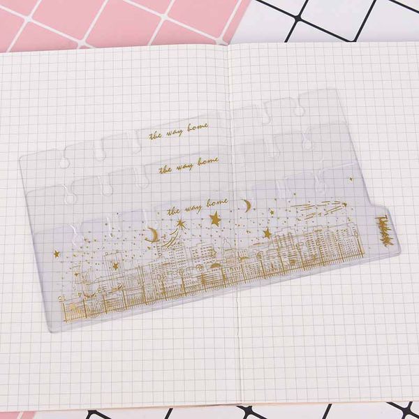 

3 pcs/set pp 6 holes binder planner notebooks gold foil index divider a6 creative notebook accessory office school stationery, Purple;pink