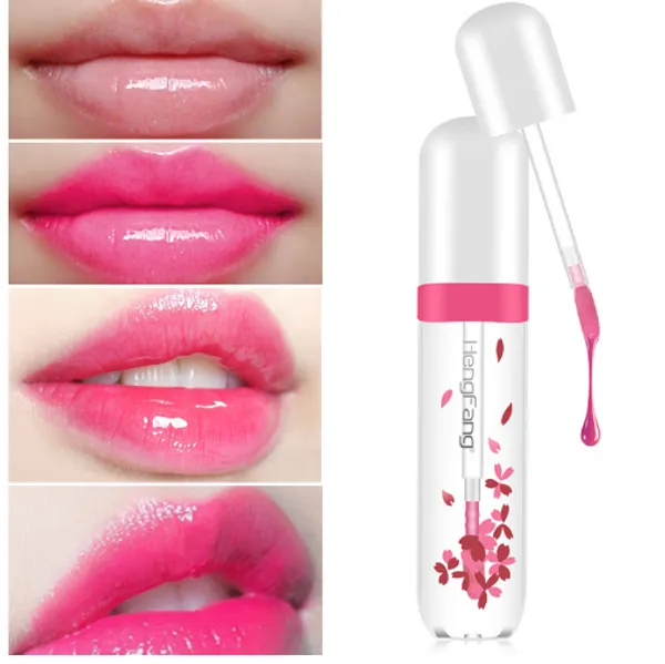 All'ingrosso-Ultimo arrivo Moda Labbra Make Up Impermeabile Lunga durata Lip Gloss Tinta Cambia colore Labbra per bambini Fiore trasparente Gelatina Lipstic