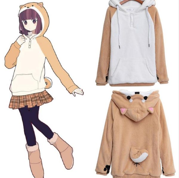 Anime Lovely Muco Hoodie Cute Doge Shiba Inu Cosplay Costumes Girls Coat Coral Fleece Sweatshirts Gypsy Costumes Horse Costumes From Crownbonanza