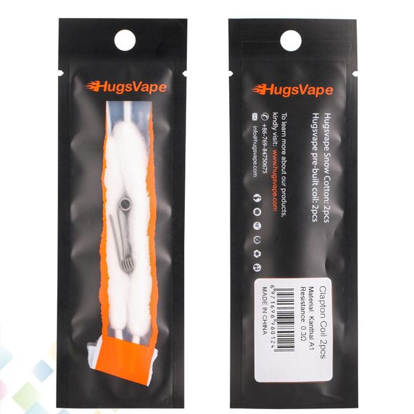 

Original Hugsvape Snow Cotton and Coils Organic Shoelaces design Cottons Clapton Mix Twisted Coil fit DIY Atomizer DHL Free