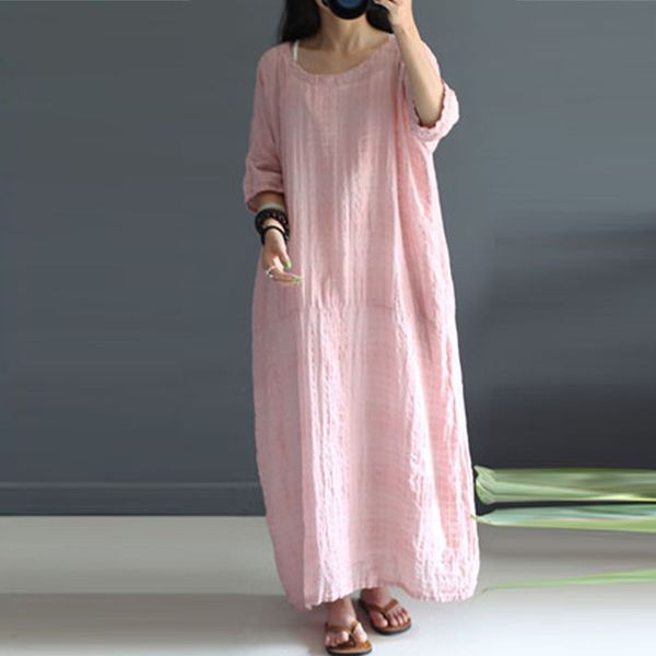 

zanzea 2018 summer women maxi dress robe femme short sleeve long vestidos casual loose long dresses beach party eblise plus size, White;black