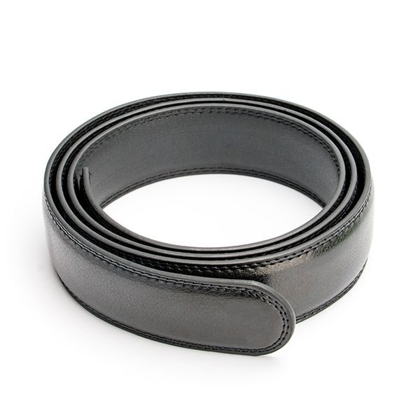 

black white only belt business luxury automatic belts male genuine real leather wedding strap for jeans waistband no buckle, Black;brown