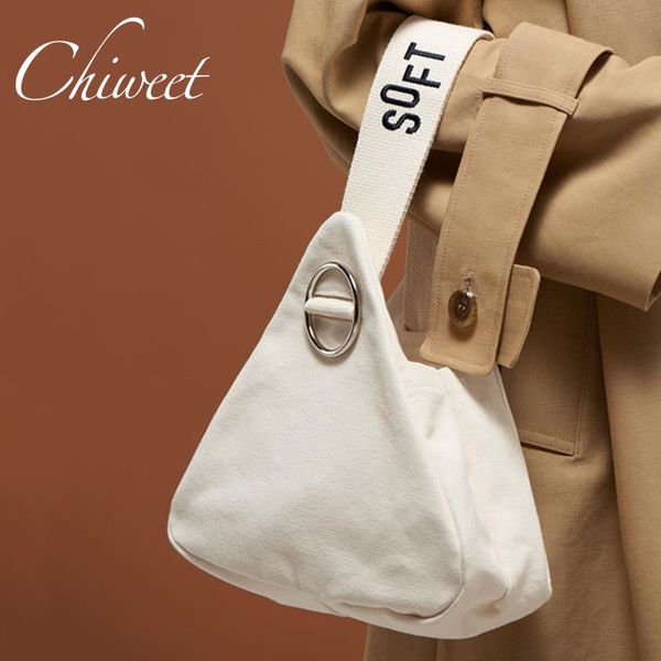 

2018 letter embroidery bag canvas white tote bags casual women shoulder bags handbag female e bag geometry