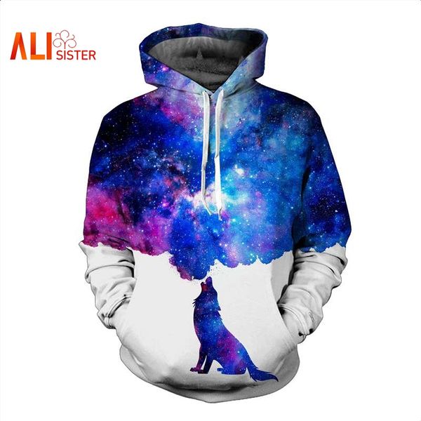 

alisister galaxy space fashion hoody 3d print casual loose pullovers outerwear men women sweatshirt tracksuit, Black