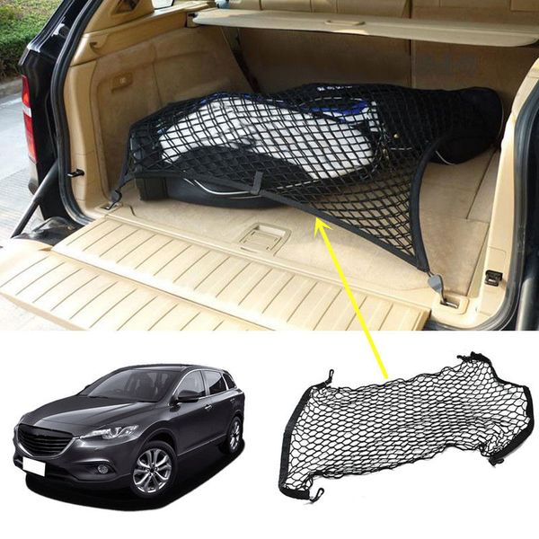 Für Mazda CX-9 Auto Auto Fahrzeug Schwarz Hinten Trunk Cargo Gepäck Organizer Lagerung Nylon Plain Vertikale Sitz Net