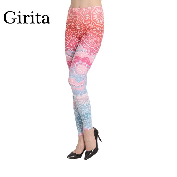 

casual leggings women fitness workout aztec round printing legging 3d print high waist elastic stretch trousers pants, Black