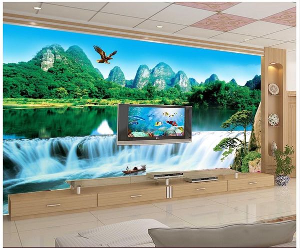 Benutzerdefinierte Wandbild Foto 3d wallpaper Chinesische schöne Landschaftsmalerei Wohnzimmer TV Schlafzimmer Hintergrund 3D wallpapar Heimtextilien