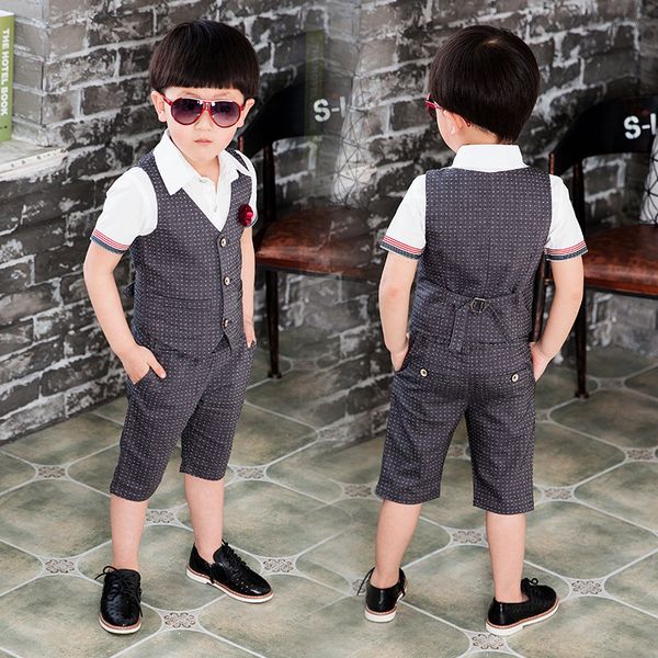

children suit baby boys suits kids blazer boys formal suit for weddings boys clothes set kids vest+pants 2pcs 3-19y, White
