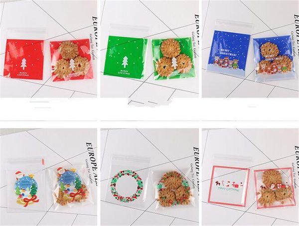 

горячий домашний праздничный 100шт/набор милый мультфильм сумки печенье упаковка самоклеящиеся пластиковые пакеты для печенья конфеты торт д