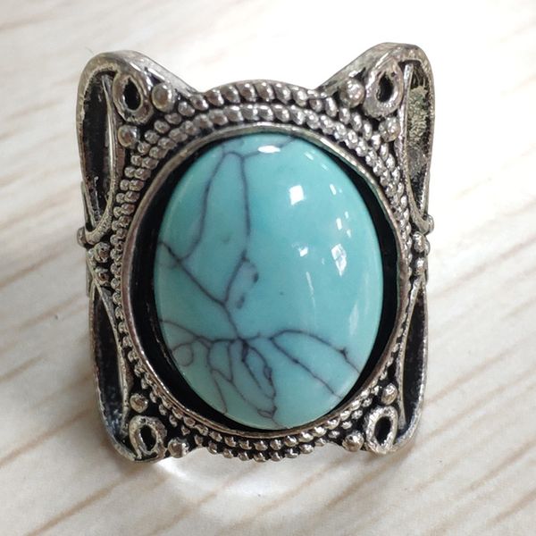 

green stone vintage ring oval anniversary ring silver color rings for women birthday jewerly anillos mujer e3q693, Golden;silver