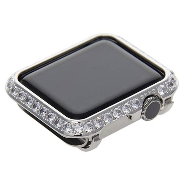 Sparkling Bling-bling diamantes Metal Bezel Case para Apple Watch Iwatch S4 Sportsedition Watch para o tamanho maior 40mm 44mm