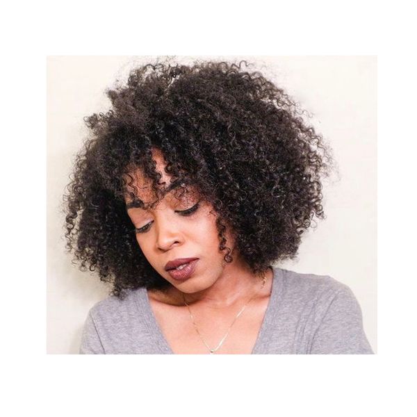 Hot Women Brazilian Hair Short Bob Kinky Curly Wig Simulation