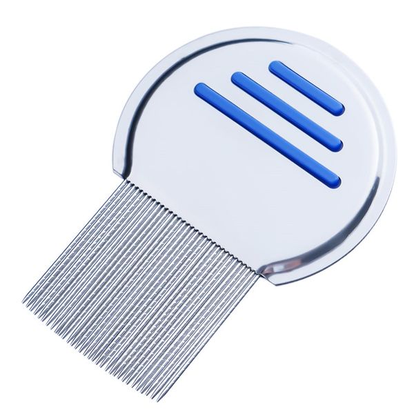 

1pc stainless steel terminator lice comb nit kids hair rid headlice super density teeth remove nits comb, Silver