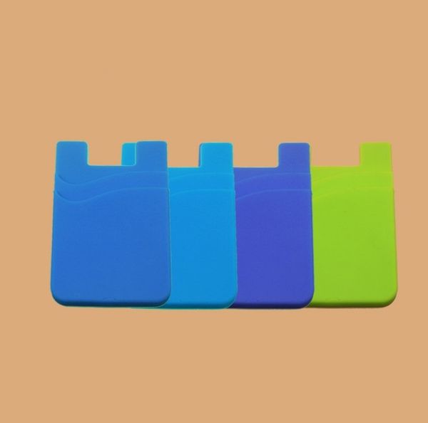 

2018 promotional adhesive 3m sticker mobile phone wallet case with custom logo silicone credit card holder 300lse sticker pouch for iphone