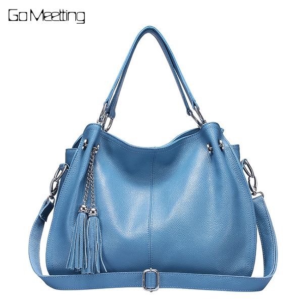 

go meetting brand designer tote bag ladies hand bags genuine leather women handbags luxury shoulder bag sac a main