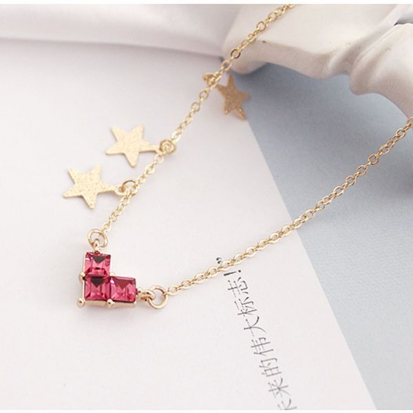 

red heart bracelet golden star bangle 2018 new fashion jewelry wholesale gifts for women girls, Black