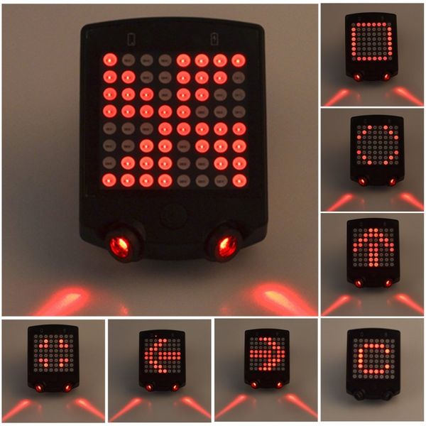 

wireless abs bicycle laser tail light bike turn signal remote control safety led warning taillight usb rechargeable rear light