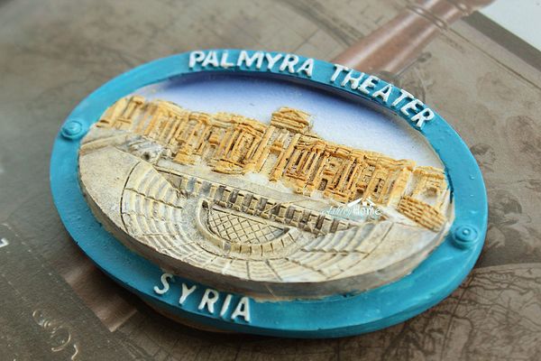 

syria, palmyra theater tourist travel souvenir 3d resin fridge magnet craft gift idea
