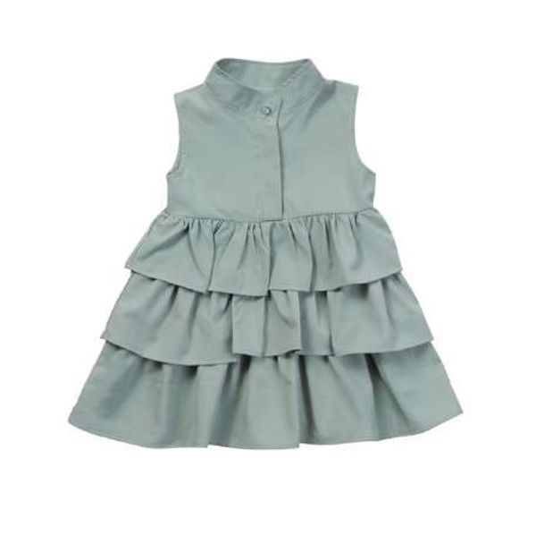 

summer baby girls dress fashion loose solid color ruffles 1-6t kids children sleeveless holiday princess layeres dresses, Red;yellow