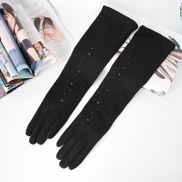 

women wool cashmere warm winter gloves ladies trendy elegant outdoor windproof gloves thick soft comfortable full finger mittens, Blue;gray