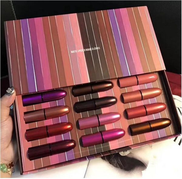 

Makeup brand m lip tick et 12color lip tick matte 12pc et with gift box dhl hipping