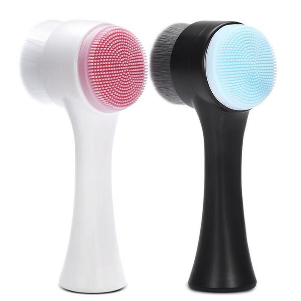 

double sided silicone face wash massager exfoliator brush deep clean facial pore cleanser face wash cleansing brush spa massage