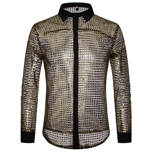 

fashion trend personality increase size dot scales nightclub costumes designed long sleeve lining, White;black