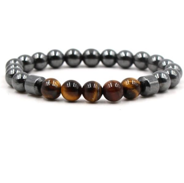 

8mm black stone hematite bracelets natural stone tigereye turquoise beadeds buddha bangles for women & men gift